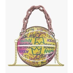 Vibrant Graffiti Design Basketball-Shaped Purse w/ Versatility of 2 size Handles